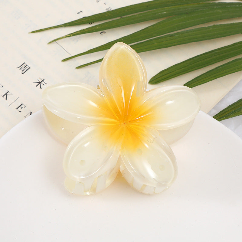 Wholesale Colorful Acrylic Egg Flower Women's Head DIY Shark Clip Hairpin Jewelry